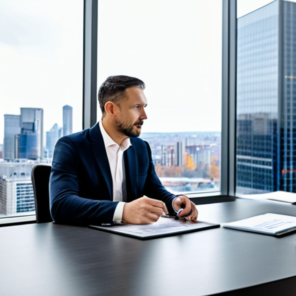 A professional male financial advisor in a modest business suit, gently explaining complex financial concepts to a female client in appropriate business casual attire. They are seated at a sleek, minimalist desk in a modern office with large windows overlooking a city skyline. A tablet screen on the table subtly displays abstract financial charts, indicating digital trends. The mood is one of clarity, trust, and focused collaboration. fully clothed, appropriate attire, safe for work, professional, perfect anatomy, correct proportions, natural pose, well-formed hands, proper finger count, natural body proportions, high quality, professional photography.