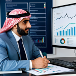 **

"A professional financial advisor in a modern office setting, wearing a modest business suit, consults with a Middle Eastern client (male, dressed in traditional but professional attire) about investment strategies. Charts and graphs are visible in the background, showcasing diversified portfolios. Safe for work, appropriate content, fully clothed, professional, perfect anatomy, natural proportions, family-friendly."

**