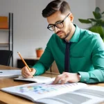 Home 6 자산관리사 시험 공부 스케줄 - **Prompt**: A high-resolution, photorealistic image of a focused young adult, approximately 25-30 ye...